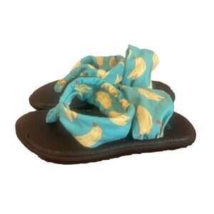 Sanuk Girl Black Turquoise Bananas Girl Sandals Size 11 12 Shoes